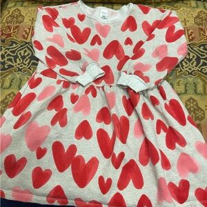 Carter's Gray Dress with Red and Pink Hearts